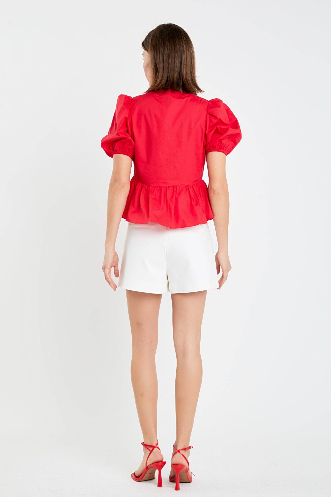English Factory - High Waisted Mini Shorts: IVORY / S