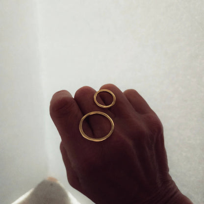 Bisjoux - Brass ring open circle adjustable handmade double ring