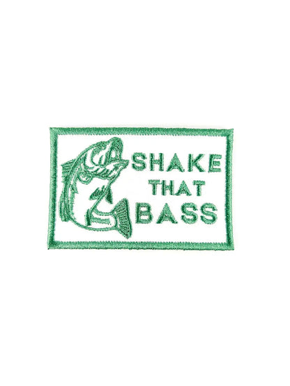 Field Trip Threads - Shake That Bass Embroidered Iron-On Patch River Fishing