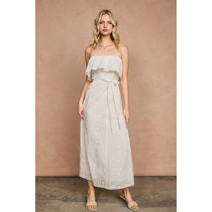 Dress Forum - Stolen Moments Folderover Strapless Maxi Dress: IVORY / S-M-L(2-2-2)