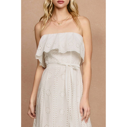 Dress Forum - Stolen Moments Folderover Strapless Maxi Dress: IVORY / S-M-L(2-2-2)