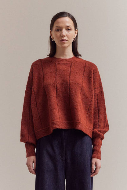 Grade & Gather - 41984 - TEXTURE GRID KNIT: MIDNIGHT / Contemporary / SMALL
