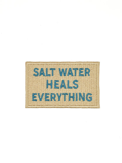 Field Trip Threads - Salt Water Heals Everything Embroidered Patch Coastal Quote