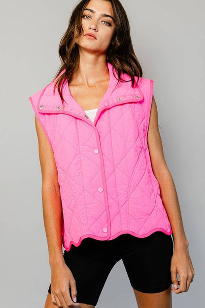 BUCKETLIST - IT2068 Quilted Vest With a down-filled: SAGE / S-M-L (2-2-2)