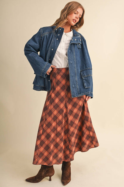 &MERCI - DENIM STAND COLLAR UTILITY JACKET MJK5157: DARK VINTAGE BLUE / L
