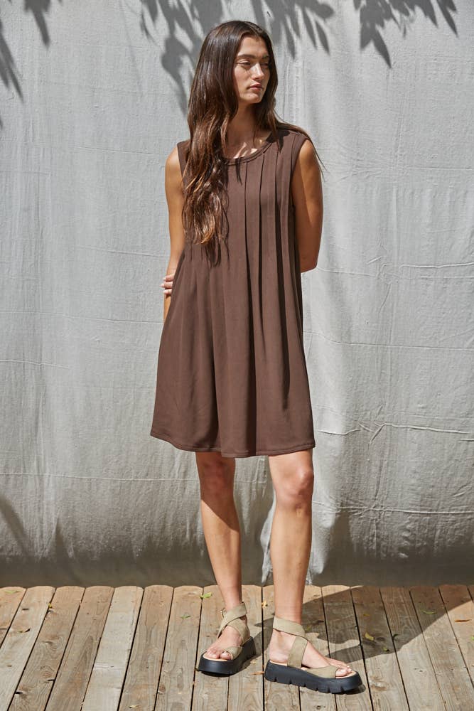 By Together - L10295 | Knit Rayon Spandex Jersey Sleeveless Mini: Sage / M