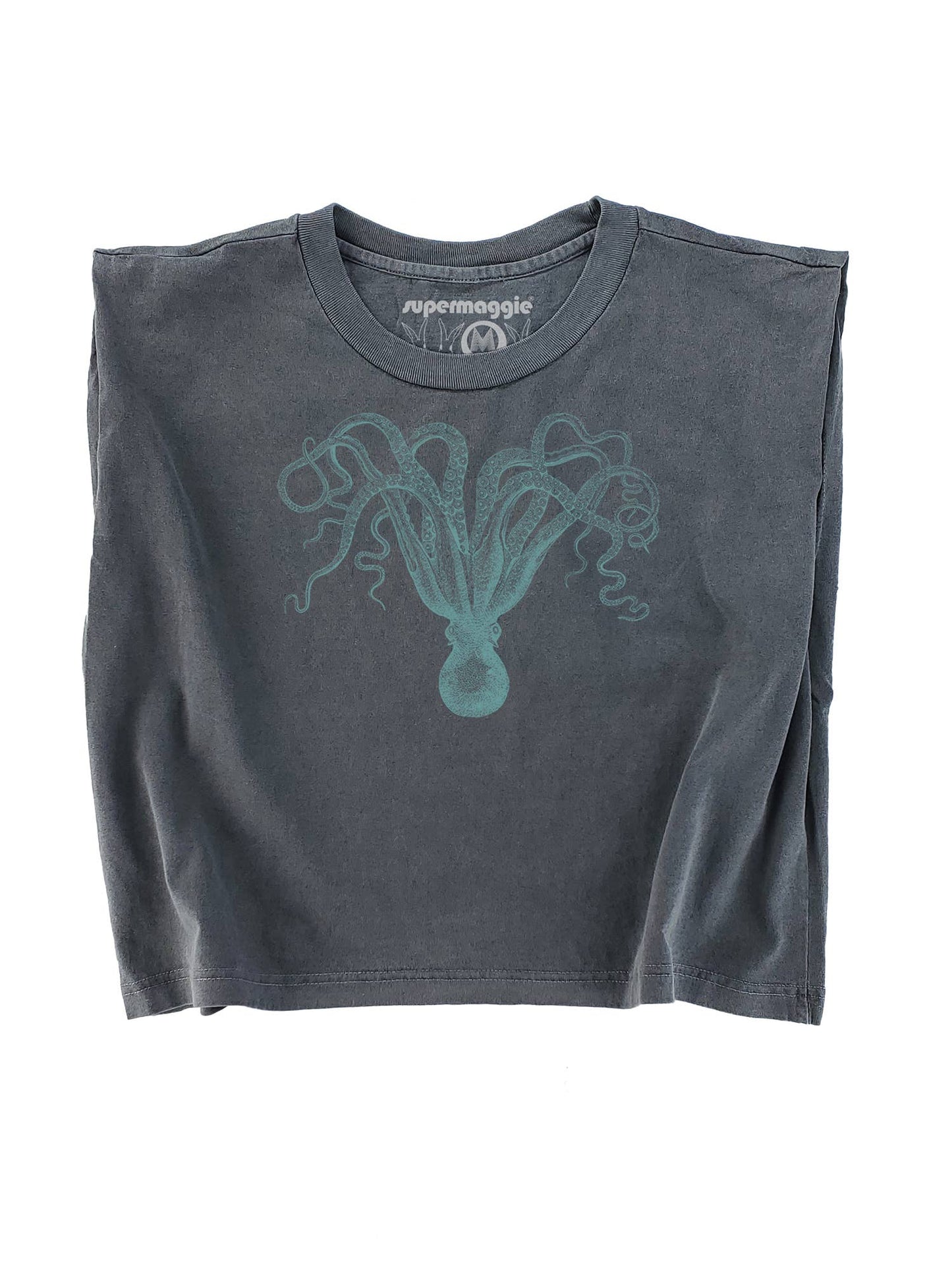 Supermaggie @ Faire - Octopus Maisie Heavyweight Muscle Tee: Off White / Lg
