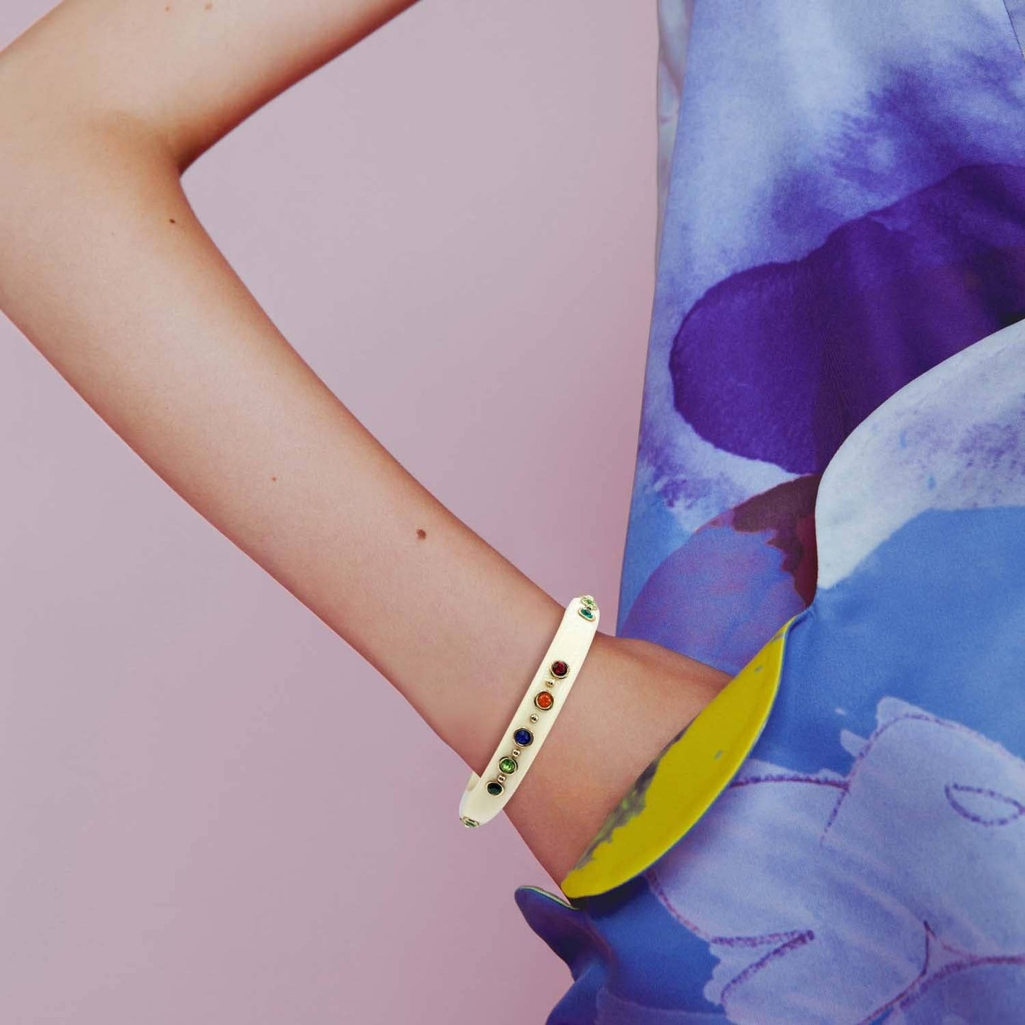 Michael Nash Jewelry - Ivory Resin Studded Resin Bangle