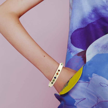 Michael Nash Jewelry - Ivory Resin Studded Resin Bangle
