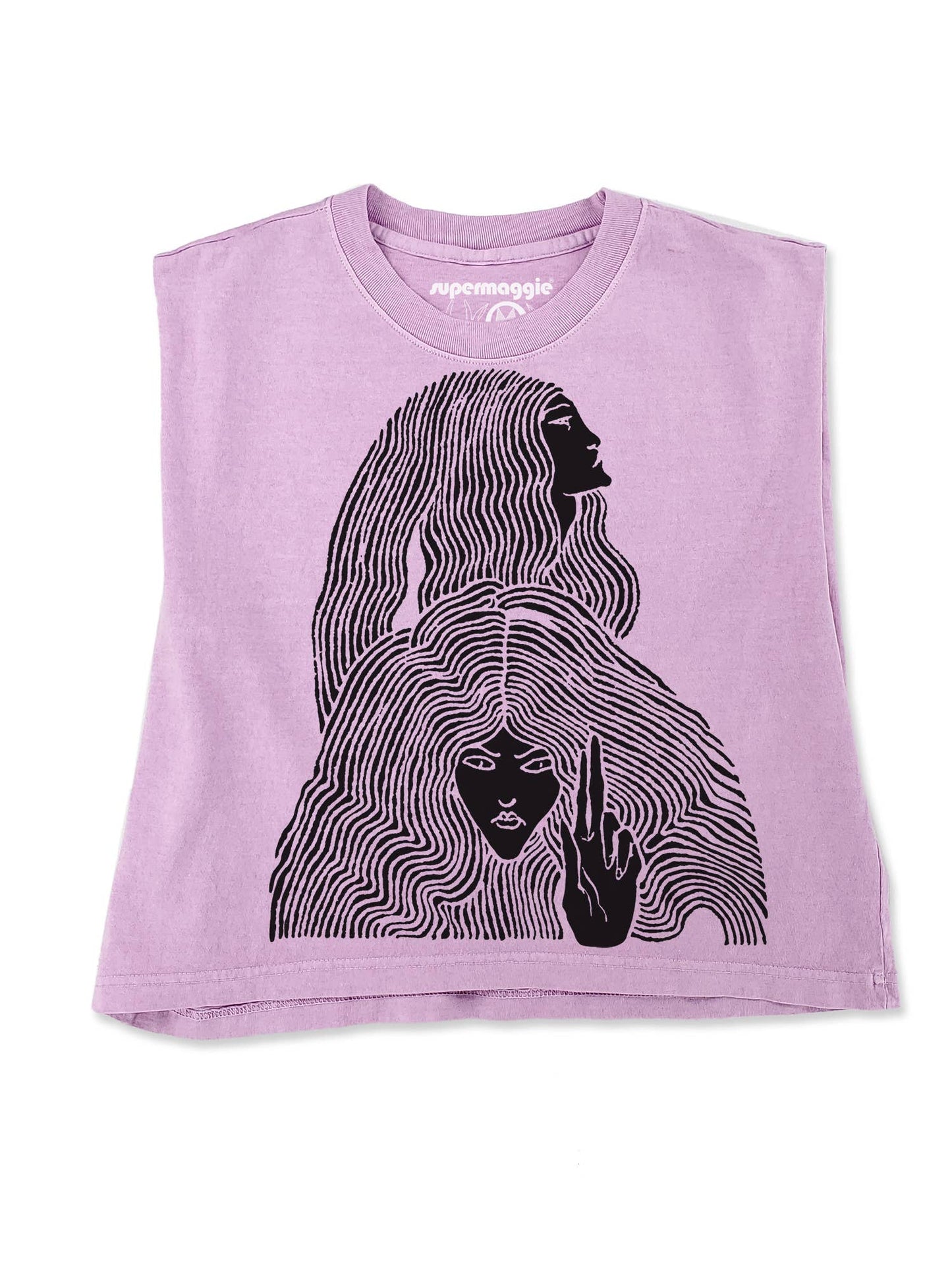 Supermaggie @ Faire - Witches Maisie Heavyweight Muscle Tee: Off Black / Sm