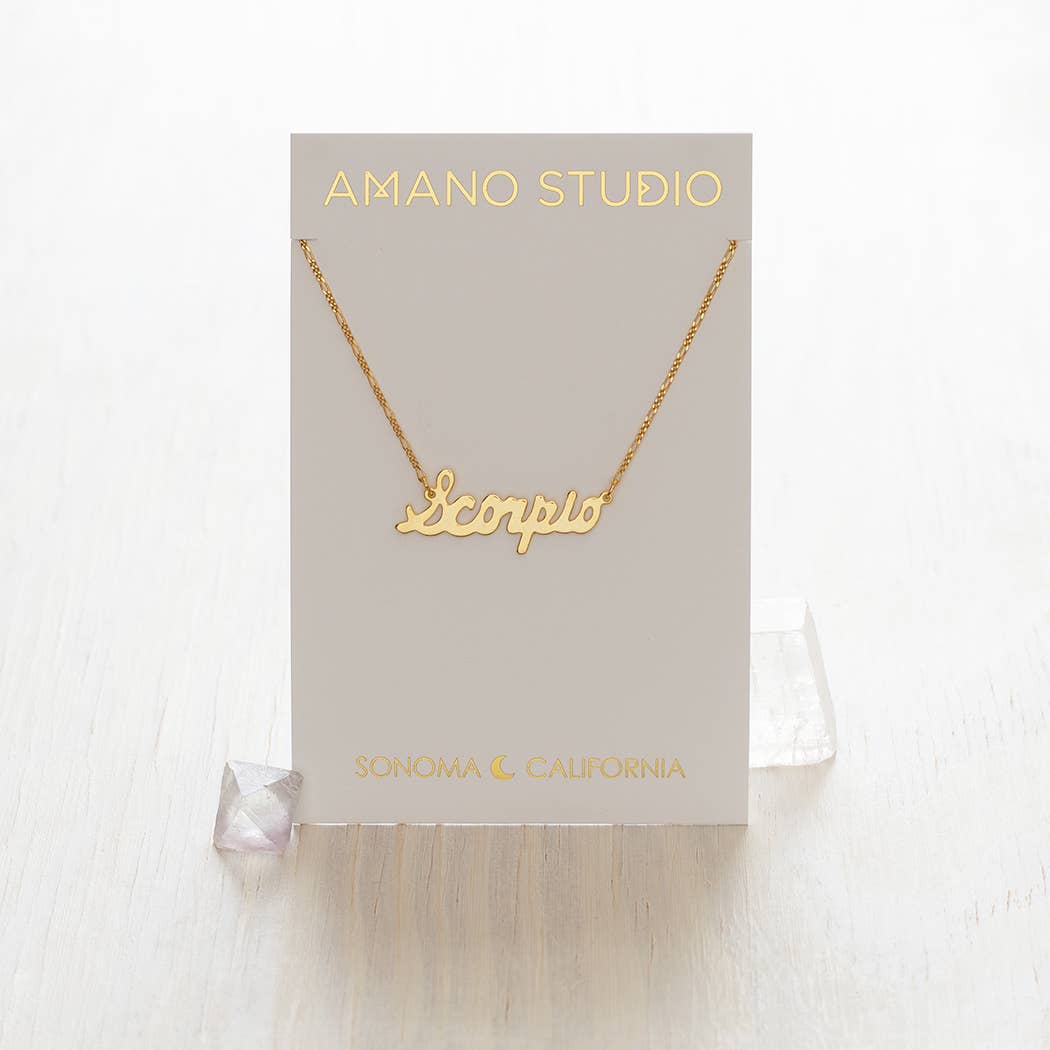 Amano Studio - Zodiac Script Necklaces – Singles: Pisces
