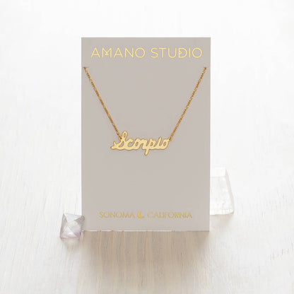 Amano Studio - Zodiac Script Necklaces – Singles: Pisces
