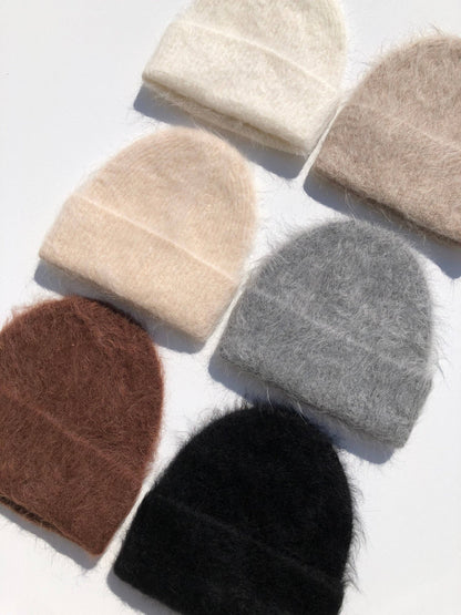 Billy Bamboo - ALPACA FLUFFY BEANIE: White