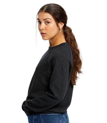 US Blanks - Women's Raglan Pullover Long Sleeve Crew Neck: Tri-navy / M