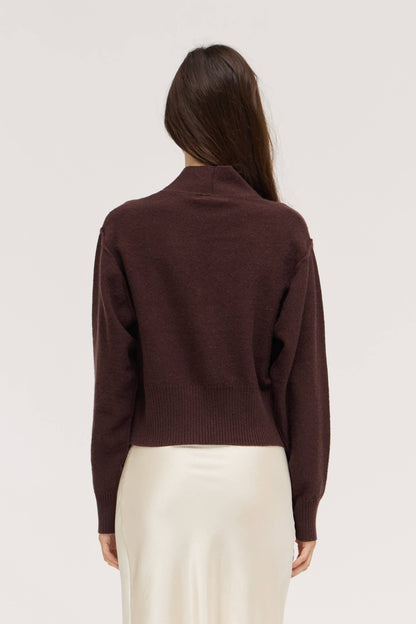 Grade & Gather - 80562 - V-NECK CARDIGAN: AUBERGINE / Contemporary / ML