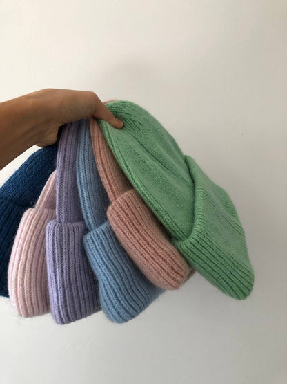 Billy Bamboo - ROYAL ANGORA WOOL BEANIE - snow pastel: Mocha green