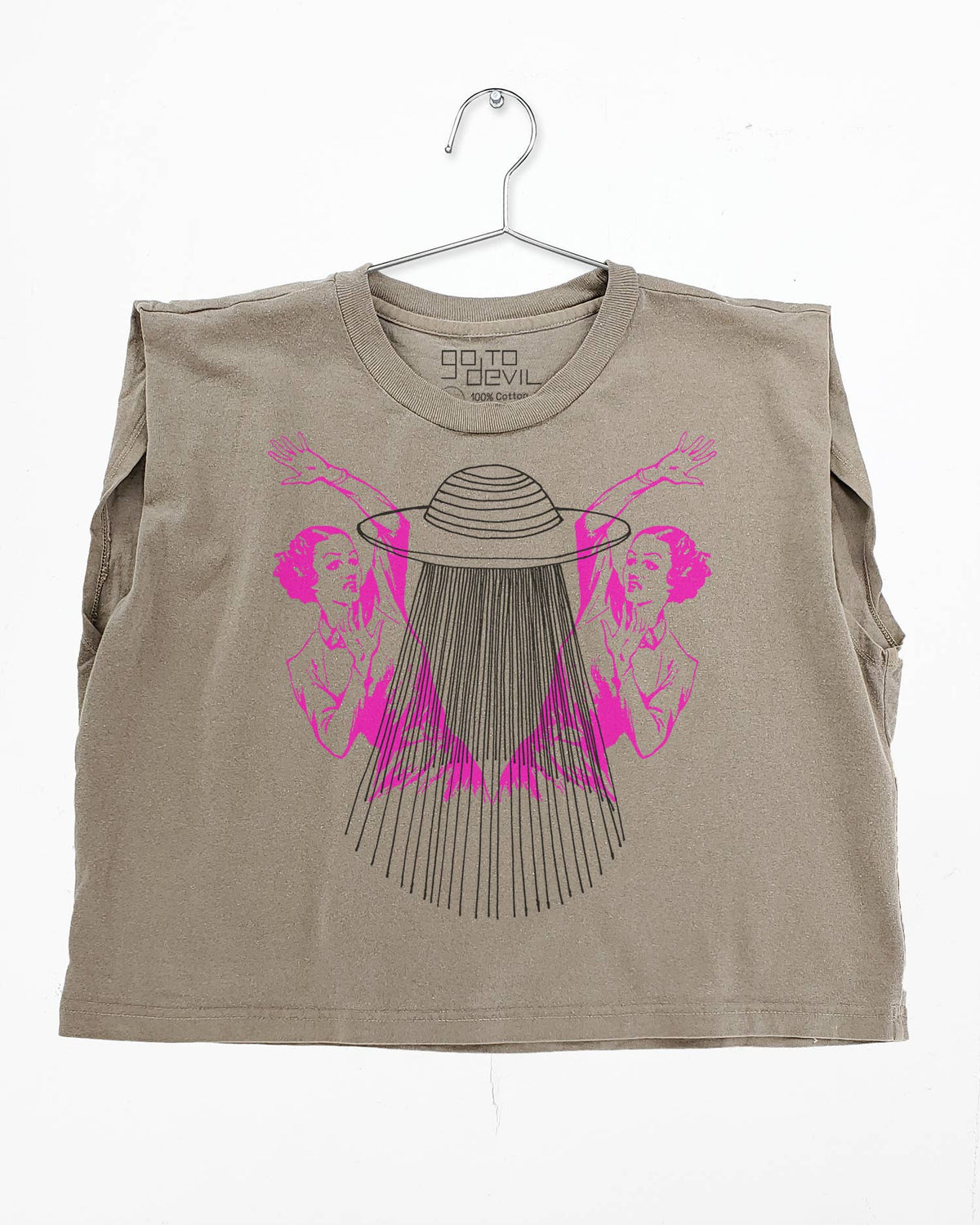Go To Devil - UFO Ladies Joan Heavyweight Muscle Tee: Pink Lavender / Lg