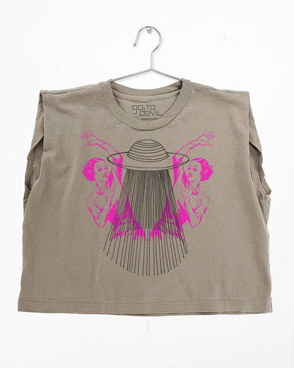 Go To Devil - UFO Ladies Joan Heavyweight Muscle Tee: Pink Lavender / Lg