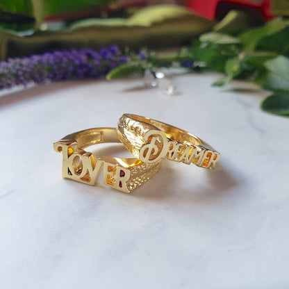 Dreamers of Dreams - The Lover Ring - 14k gold Lettering: 6