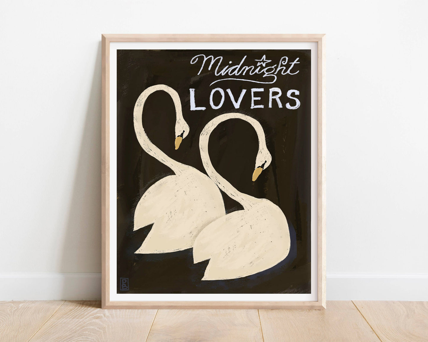Pascale Berkowitz Studio Art - Swans: Midnight Lovers Giclée Fine Art Print: 11x14