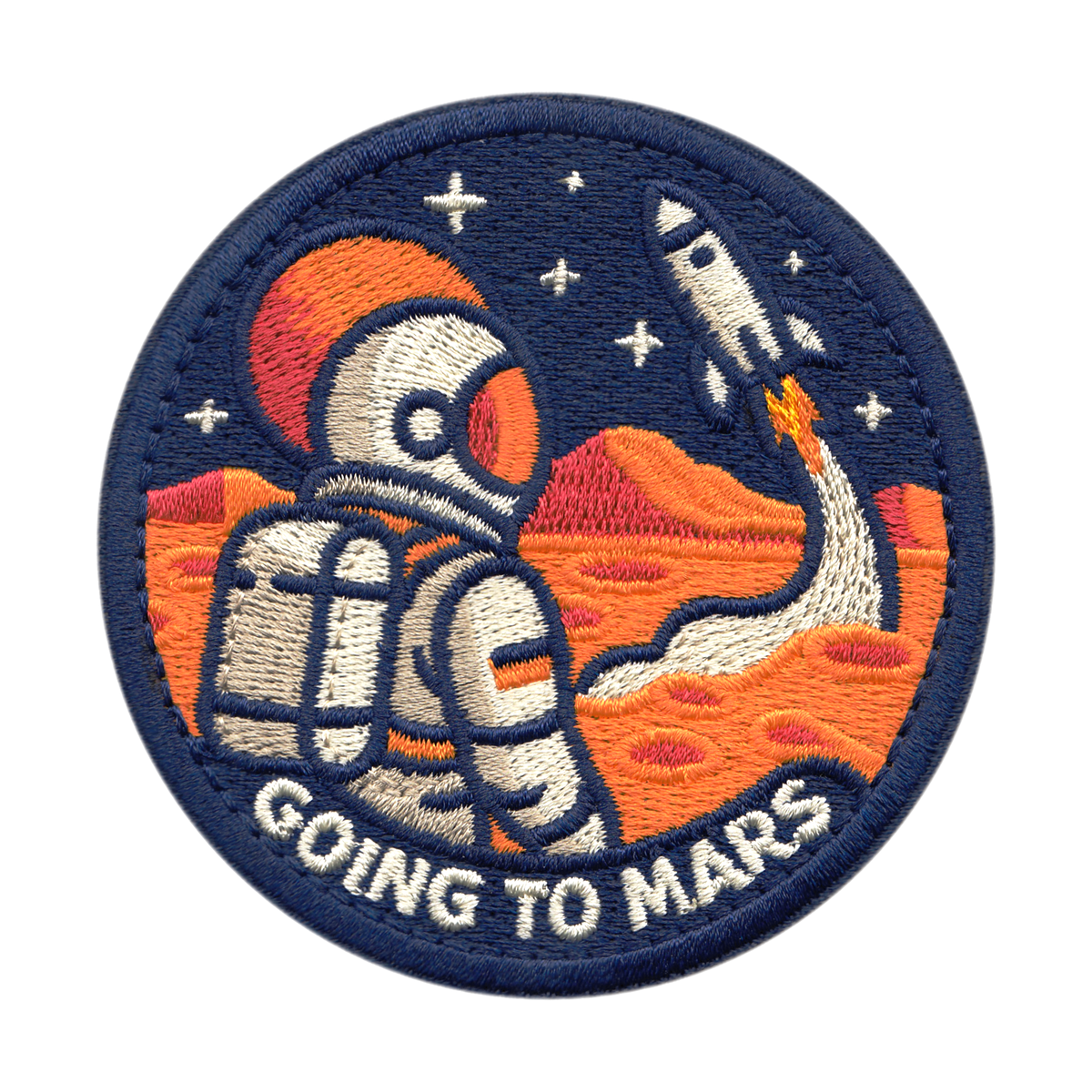 Square Deal Recordings & Supplies - Patch - Going To Mars Space Astronaut Rocket Planet Explore