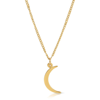 Glamrocks Jewelry - Crescent Moon Necklace: Gold / 16"