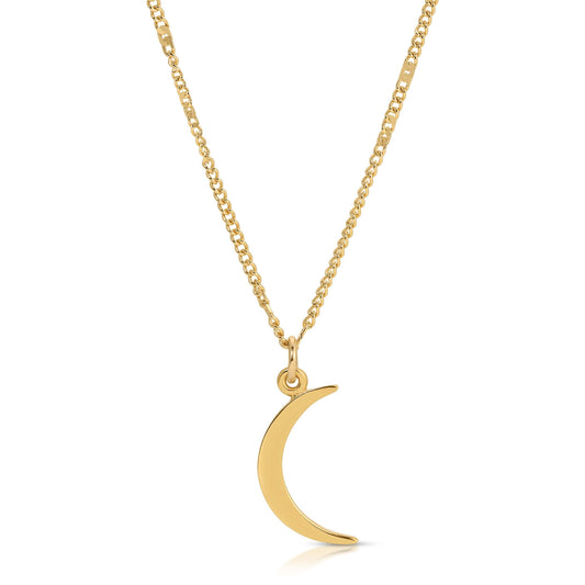 Glamrocks Jewelry - Crescent Moon Necklace: Gold / 16"