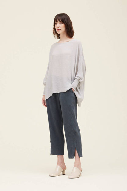 Grade & Gather - 40250PP - SMOCKED SLEEVE BLOUSE: CHARTREUSE / SMALL/MEDIUM