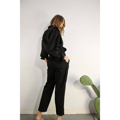 Mulla - SHOULDER LINE FOLD SHIRTS: BLACK / L