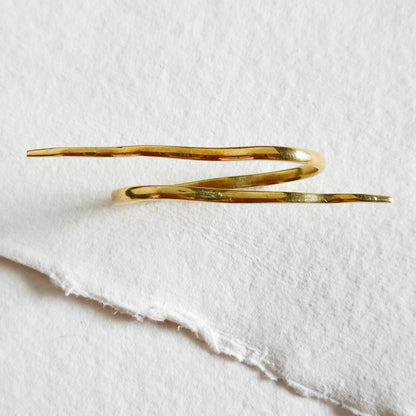 Bisjoux - Brass double finger Barbed Wire handmade Ring