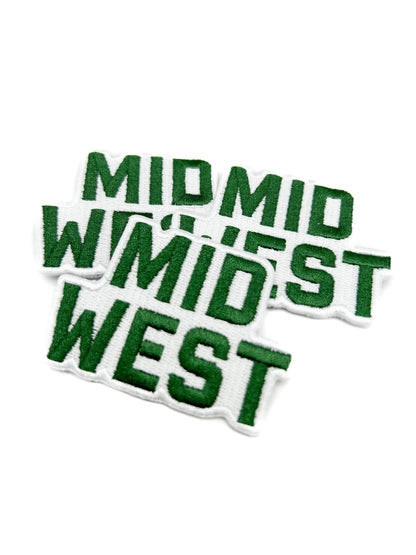 Field Trip Threads - Midwest Embroidered Patch Green Text Patch Regional Pride