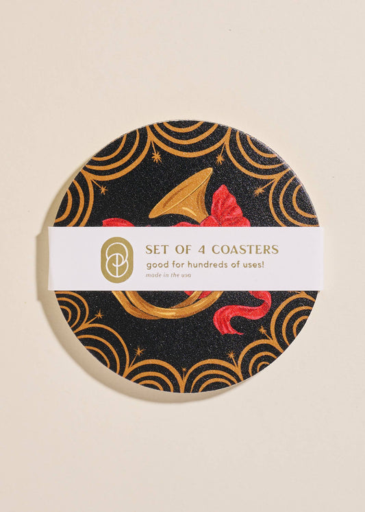 One & Only Paper - Festive Bugle Coasters - Set of 4