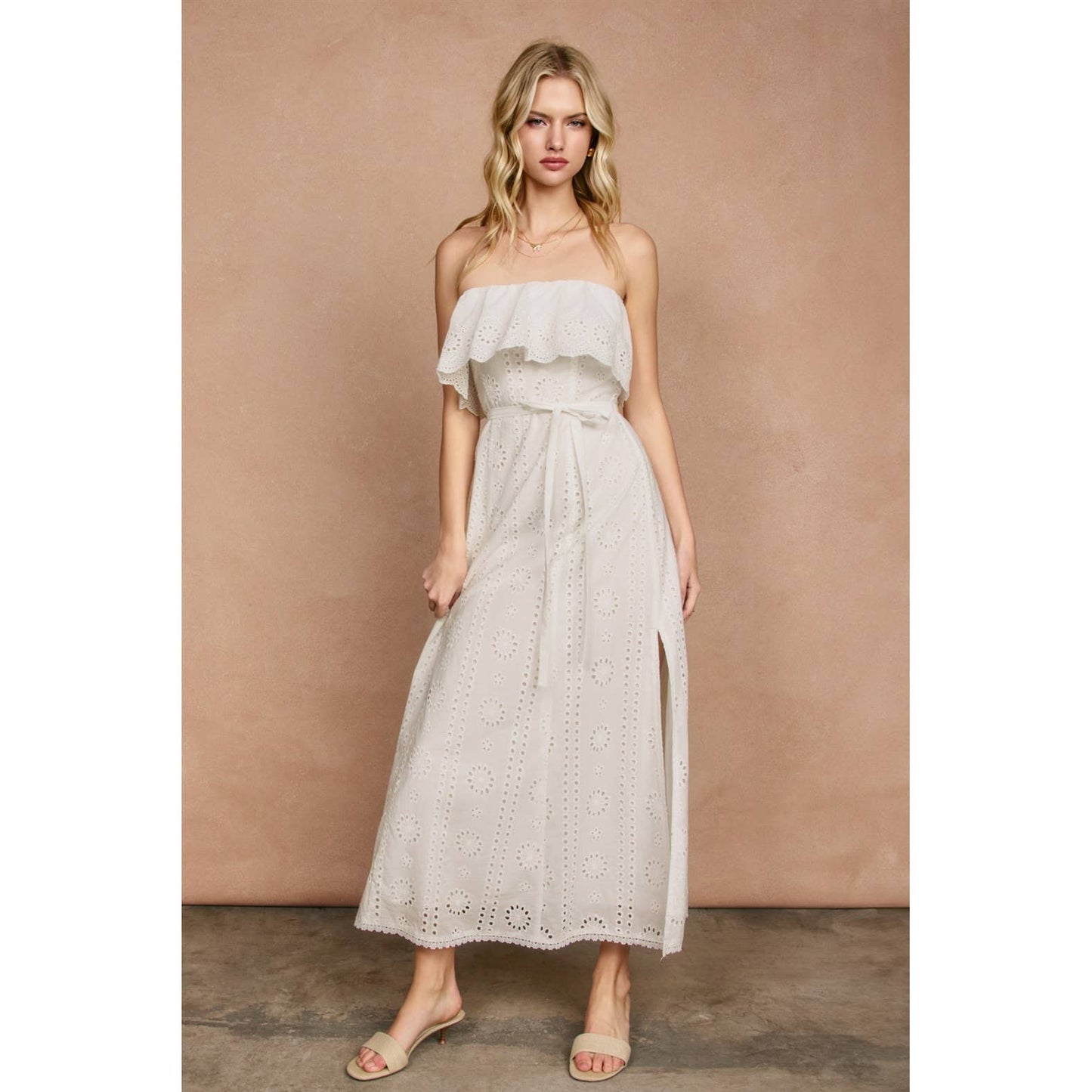 Dress Forum - Stolen Moments Folderover Strapless Maxi Dress: IVORY / S-M-L(2-2-2)