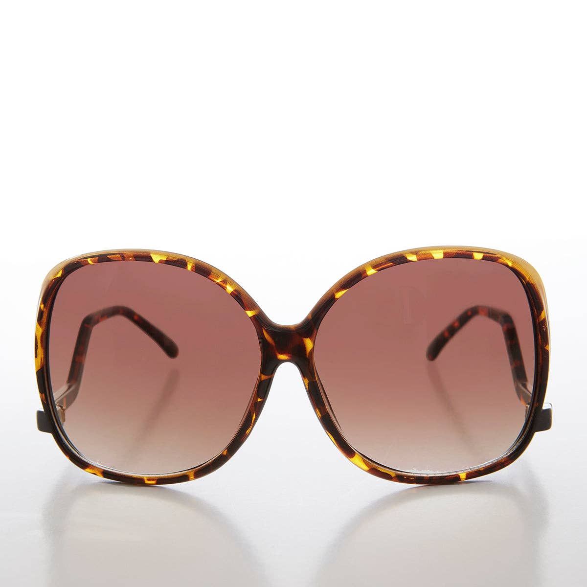 SUNGLASS MUSEUM - Oversized Women's Drop Temple Sunglass - Paulina: Yellow Tortoise