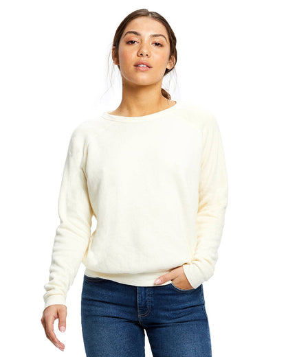 US Blanks - Women's Raglan Pullover Long Sleeve Crew Neck: Tri-navy / S