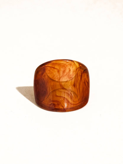 Flânerie by MAIQ - Doris Retro Vintage Chunky Statement Rings: Brown / 7