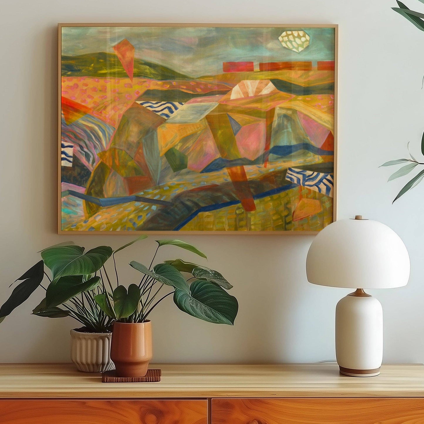 El Baker Art - Midcentury Abstract Desert Landscape Art Print: Unframed, Giclee Paper Print Only / 12×16