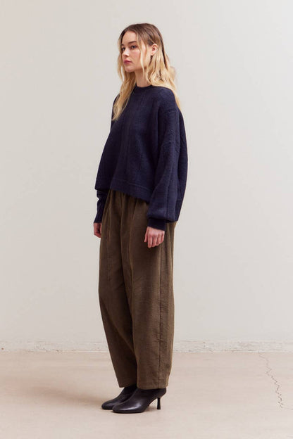 Grade & Gather - 41984 - TEXTURE GRID KNIT: MIDNIGHT / Contemporary / SMALL