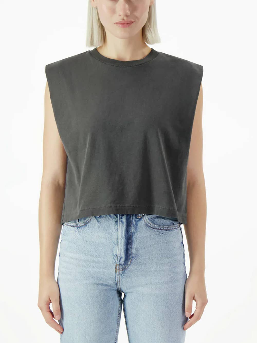 Supermaggie @ Faire - Bananas Maisie Heavyweight Muscle Tee: Off Black / Lg