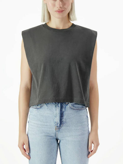 Supermaggie @ Faire - Bananas Maisie Heavyweight Muscle Tee: Off Black / Lg
