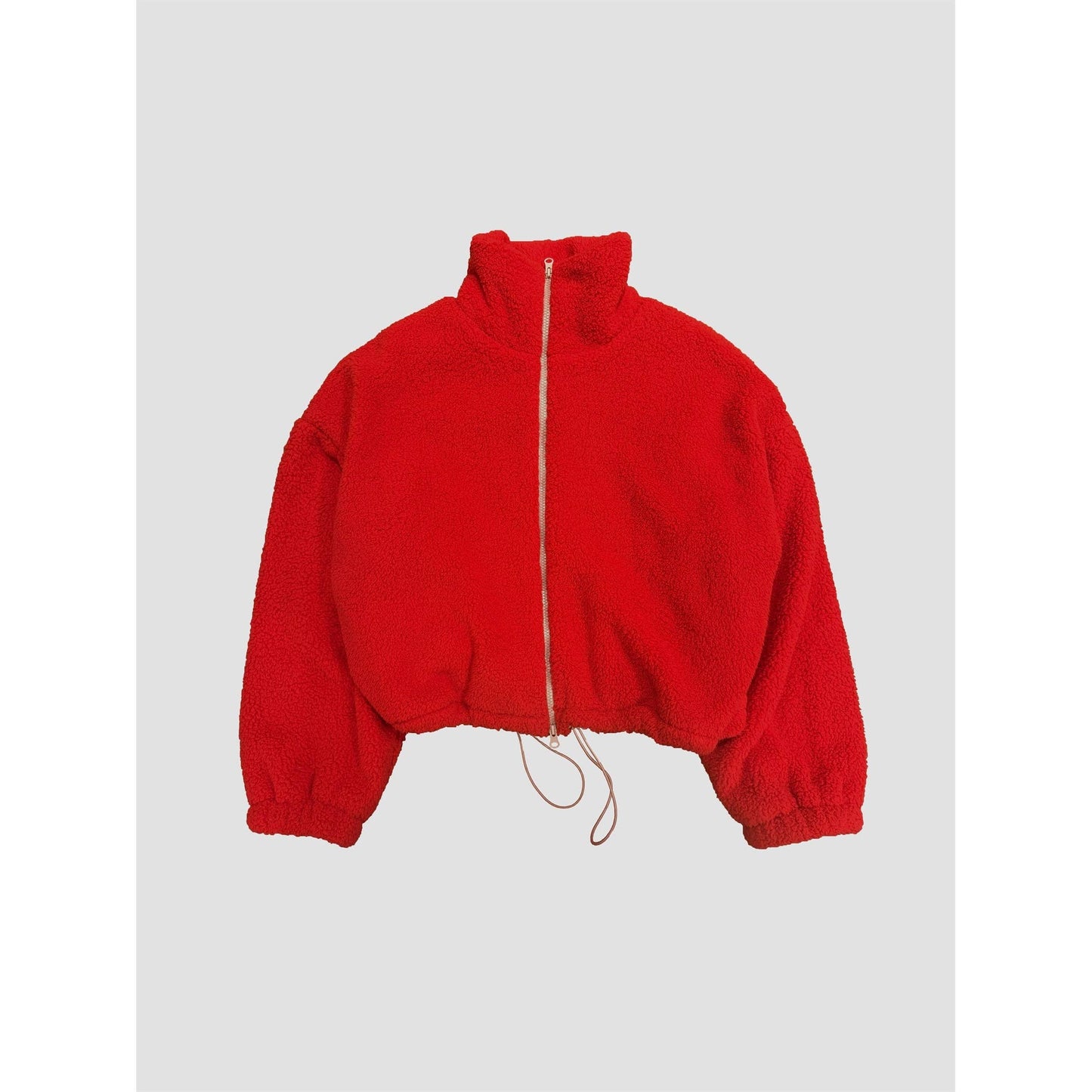 The Blank Lab - CONTRAST ZIP SHERPA JACKET-AAB648: GREEN / PINK ZIP / S-M-L(2-2-2)