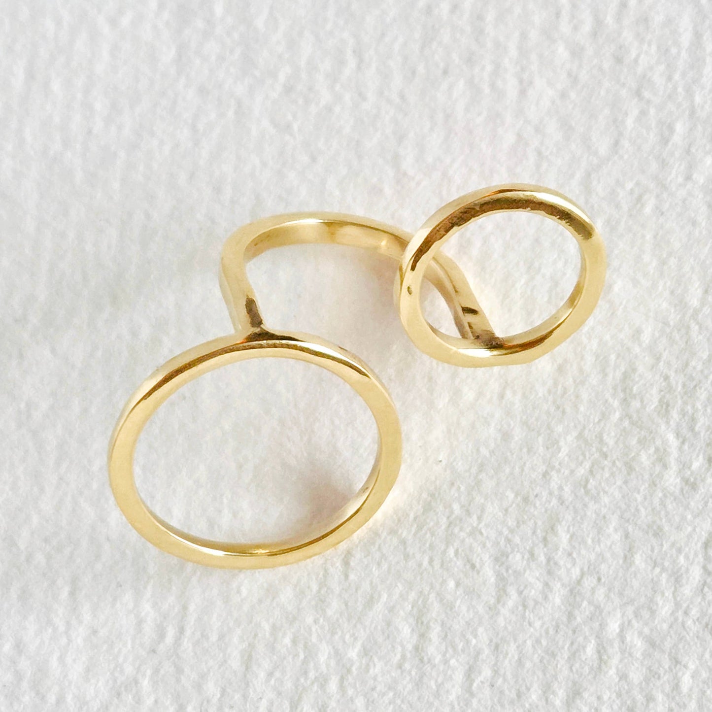 Bisjoux - Brass ring open circle adjustable handmade double ring