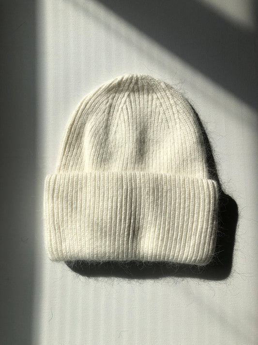 Billy Bamboo - ROYAL ANGORA BEANIE - neutral: White
