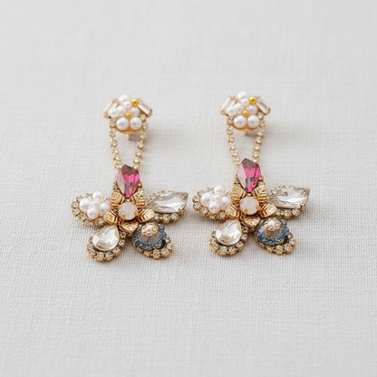 paperln - Zircon Pearl Flower Earrings