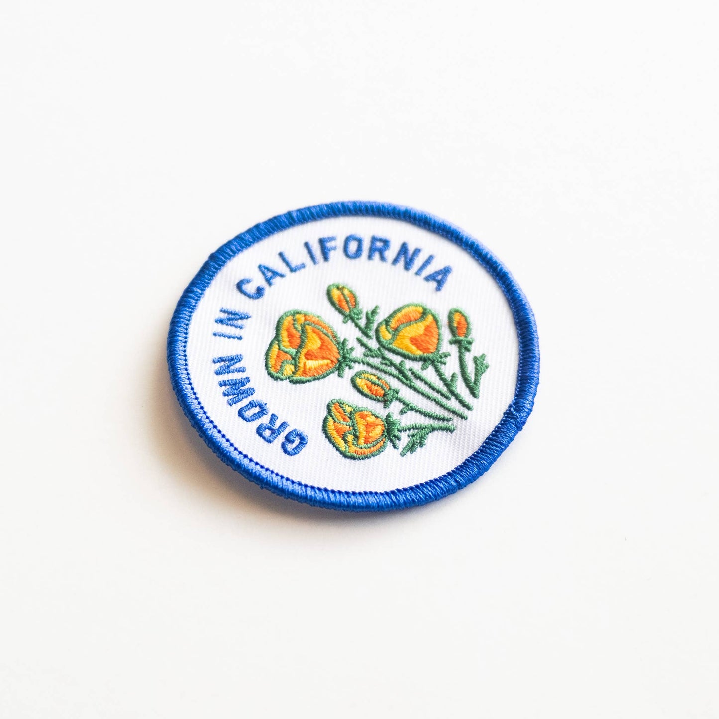 Union Made - Grown In California Embroidered Iron on Patch - Golden Poppy: Yes
