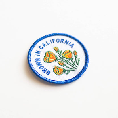 Union Made - Grown In California Embroidered Iron on Patch - Golden Poppy: Yes