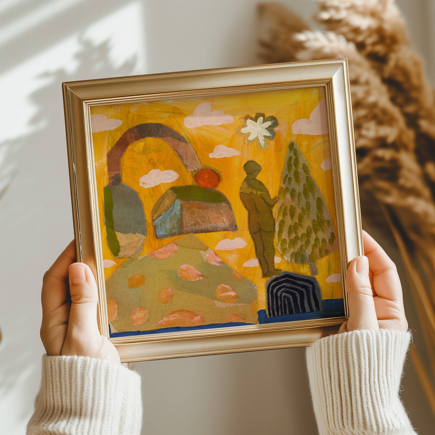 El Baker Art - Retro Nature Abstract Figure Art Print: Unframed, Giclee Paper Print Only / 16×16