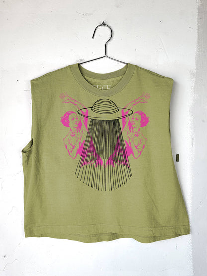 Go To Devil - UFO Ladies Joan Heavyweight Muscle Tee: Pink Lavender / Lg