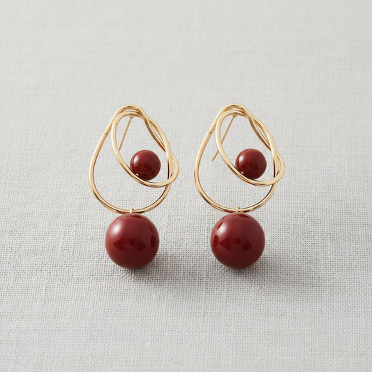 paperln - Vintage Acrylic Crossed Stud Earrings