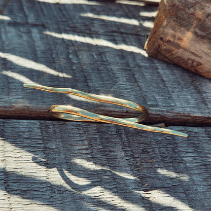 Bisjoux - Brass double finger Barbed Wire handmade Ring